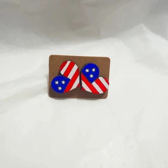 𝅺AMERICAN flag earrings - Picture 1 of 3